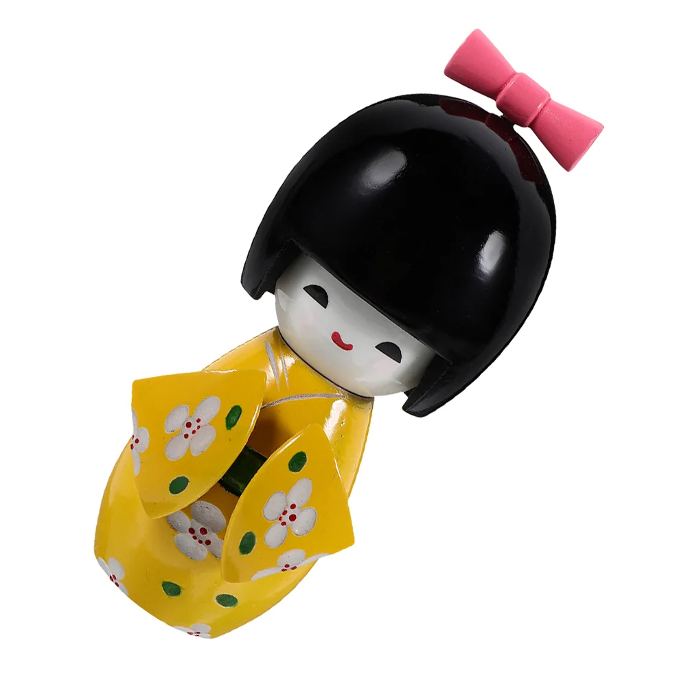 Japanese Kimono Wooden Ornament Desktop Traditional Japanese Kimono Girl Figurine For Home Sushi Restaurant Ado