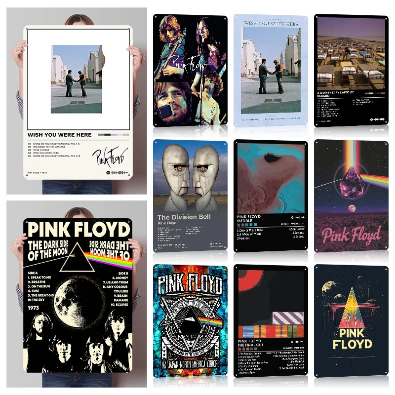 Pink Floyd Metal Posters Customizable Wall Art Retro Vintage Metal Tin Signs for Fans Bathroom Decor Room Accessories House Bar