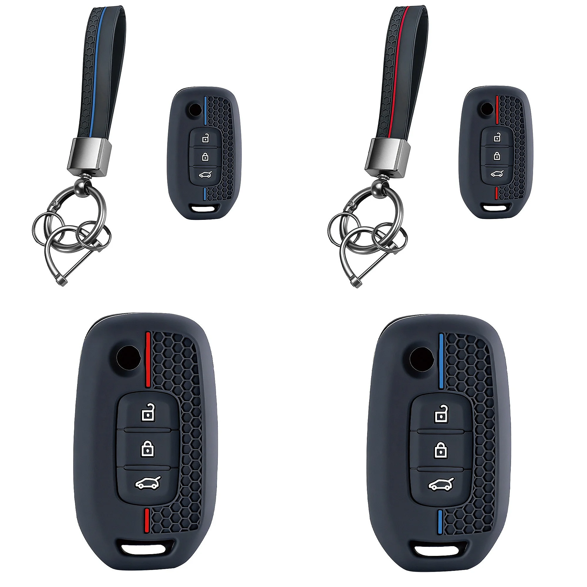 Silicone Car Key Fob Cover Shell Remote Key Case For Renault Kwid Traffic Symbol Dacia Sandero Logan Duster 2016-2018 3 Button