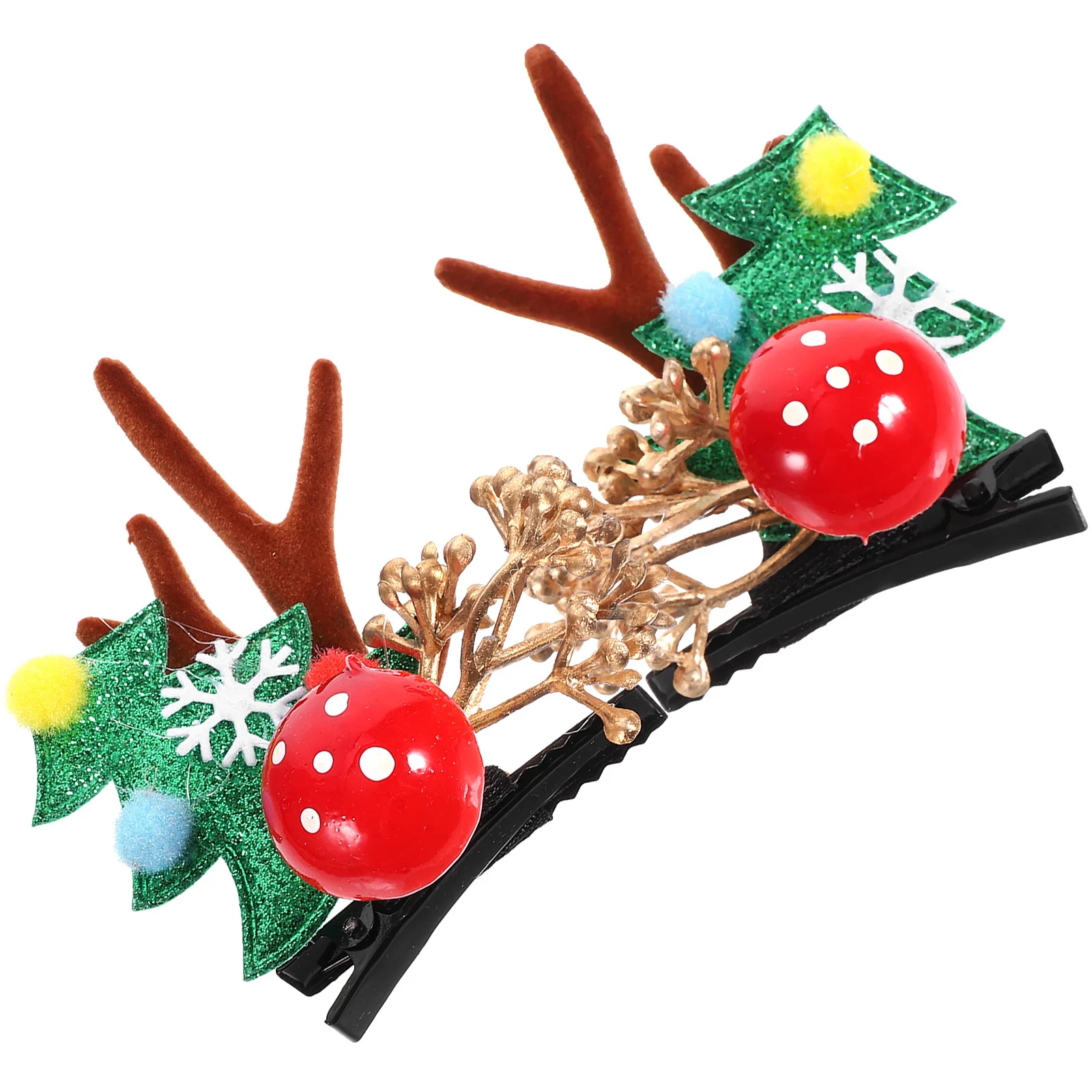 

2 Pcs Accessories Antler Hair Clip Clips for Hairpins Christmas Accessory