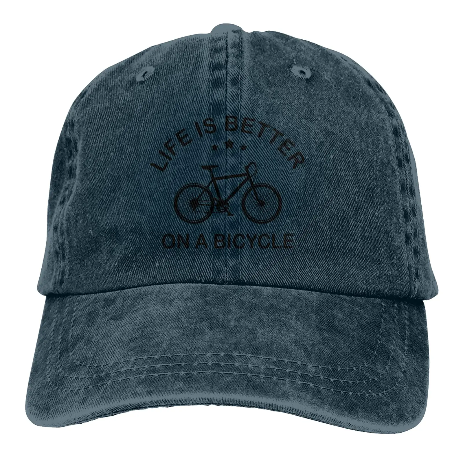 Het Leven Is Beter Op Een Fiets Slogan Cowboyhoeden Unisex Verstelbare Vintage Baseball Caps