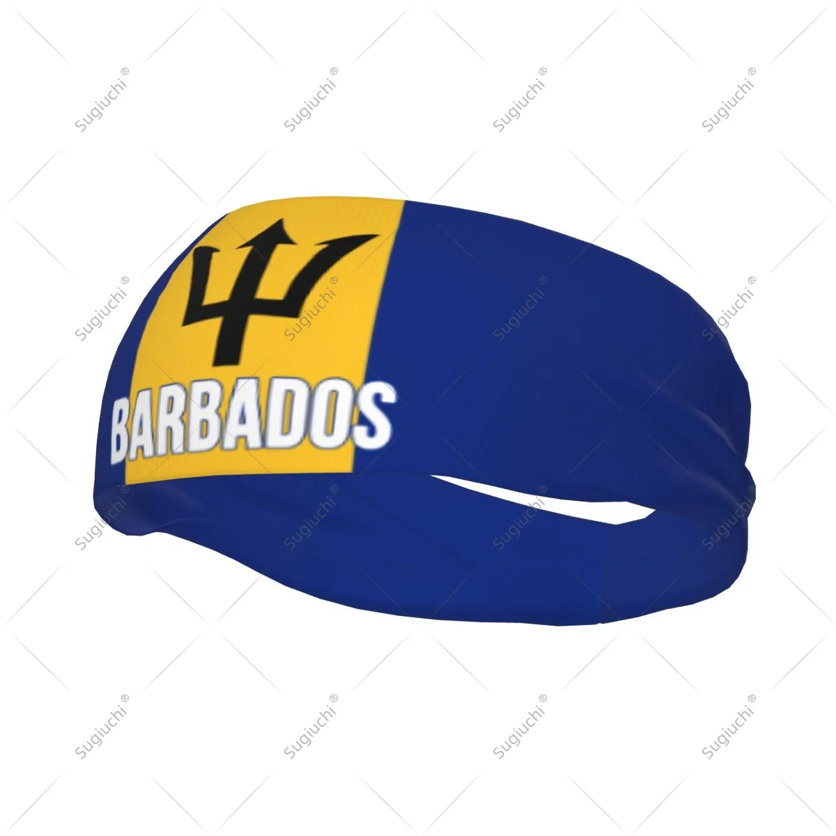 

Men Women Barbados Flag Elastic Wide Headbands For Yoga Fitness Tennis Running Gym Sports