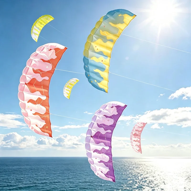 New Kites 200cm dual line stunt power kites for adults kites new beginner kitesurf  flame dancing squid toy Air bounce ikitefly