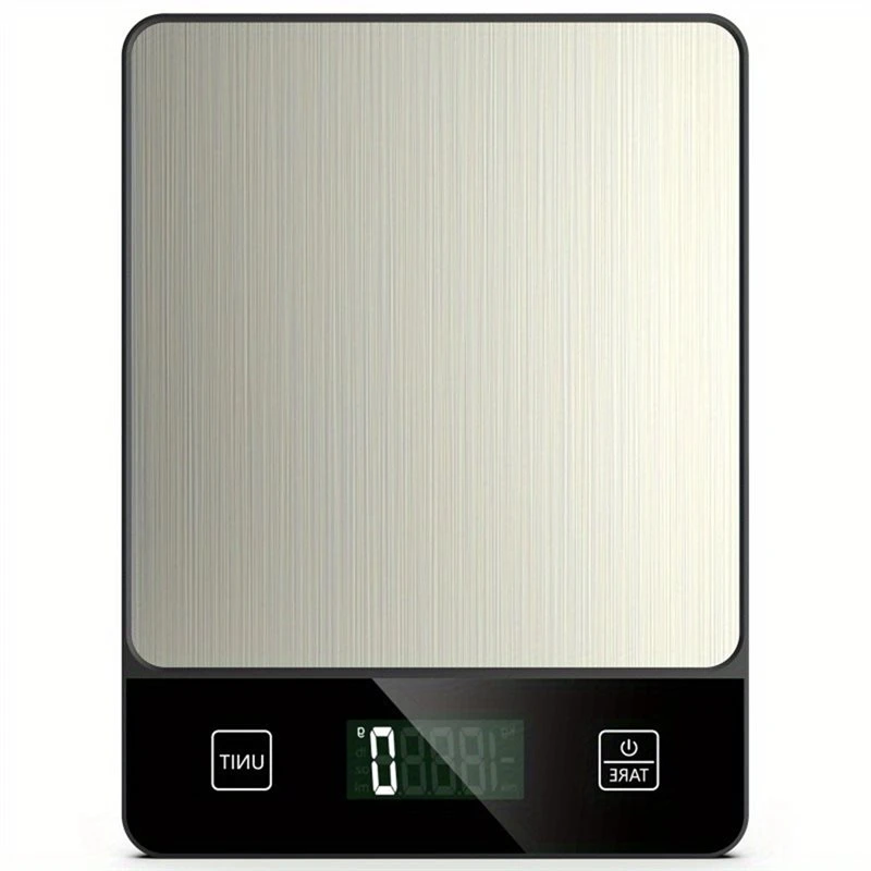 ABLJ Digital Kitchen Scale 10Kg/1G, 6 Units Food Measuring Tool In Silver, Grams Ounces For Baking Cooking