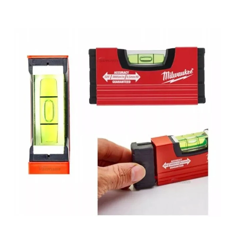 Milwaukee 4932459100 Mini Level Ruler Compact High Precision Horizontal Spirit Level Portable Pocket Level Tool for Construction