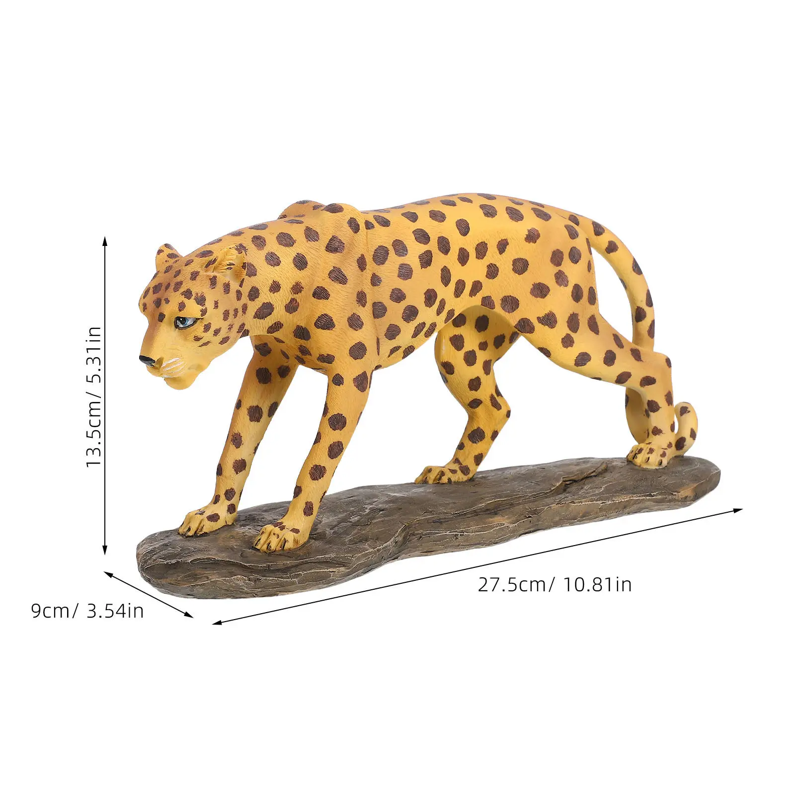 Resin Leopard Statue Realistic Animal Sculpture for Office Bookshelf Desktop Decorative Leopard Sculpture Animal Statue