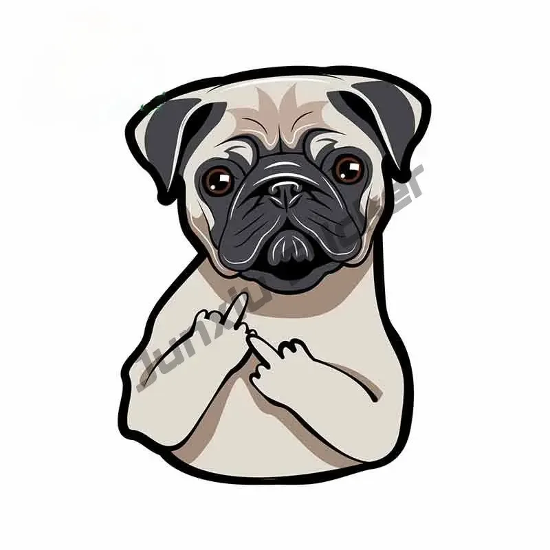 Funny Rude Pug Dog Vinyl Animal Car Sticker Laptop Luggage Decal Graphic Game The Whole Body