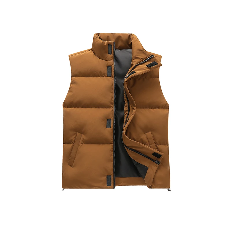 

Men Workwear Cotton Vest Men Autumn Winter New Style Vest Fashionable Loose Stand Up Collar Vest Trendy Casual Warm Vest Jacket