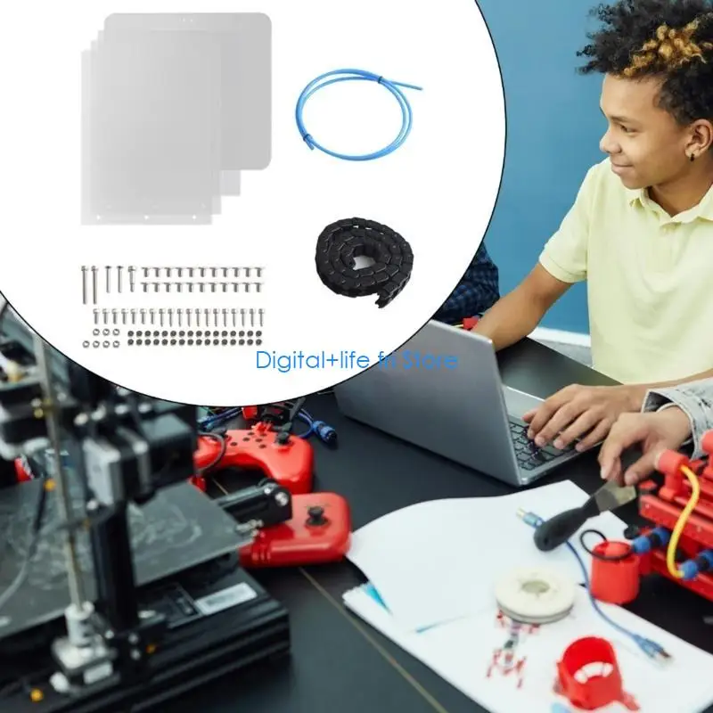 E06D 3D Printer Case Superior Heat Endurances, Metal Frame,Enclosures Panel for 5M 3D Printers Protective Cover