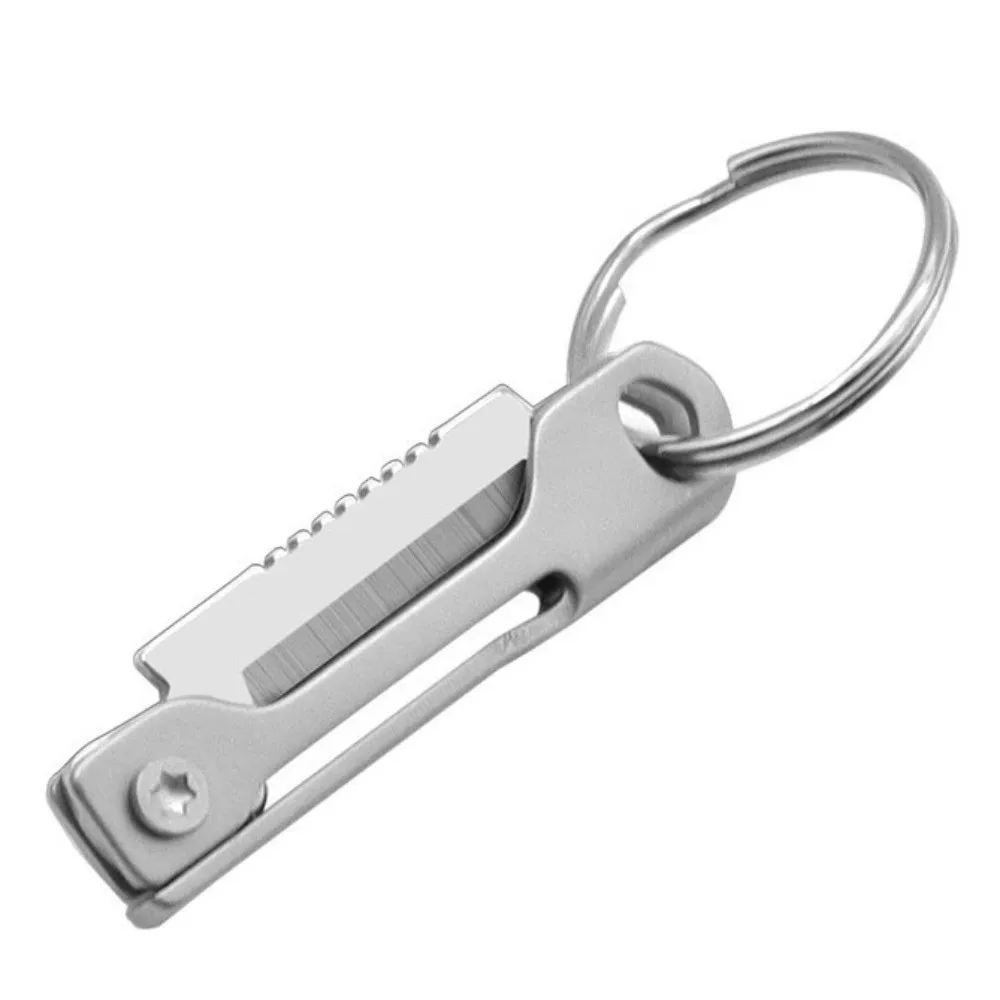 Stainless Steel Mini Fish Bone Folding Keychain Pocket Knife Multifunctional EDC Outdoor Camping Unboxing Cutter