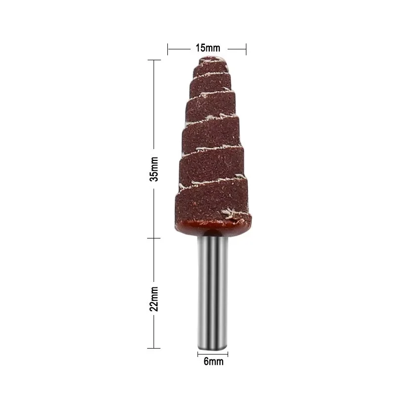 80# Sanding Head Sandpaper Flap Wheels Tapered Cone Grinding Head 6MM Shank 80 Grit High Quality NEW Repalcement