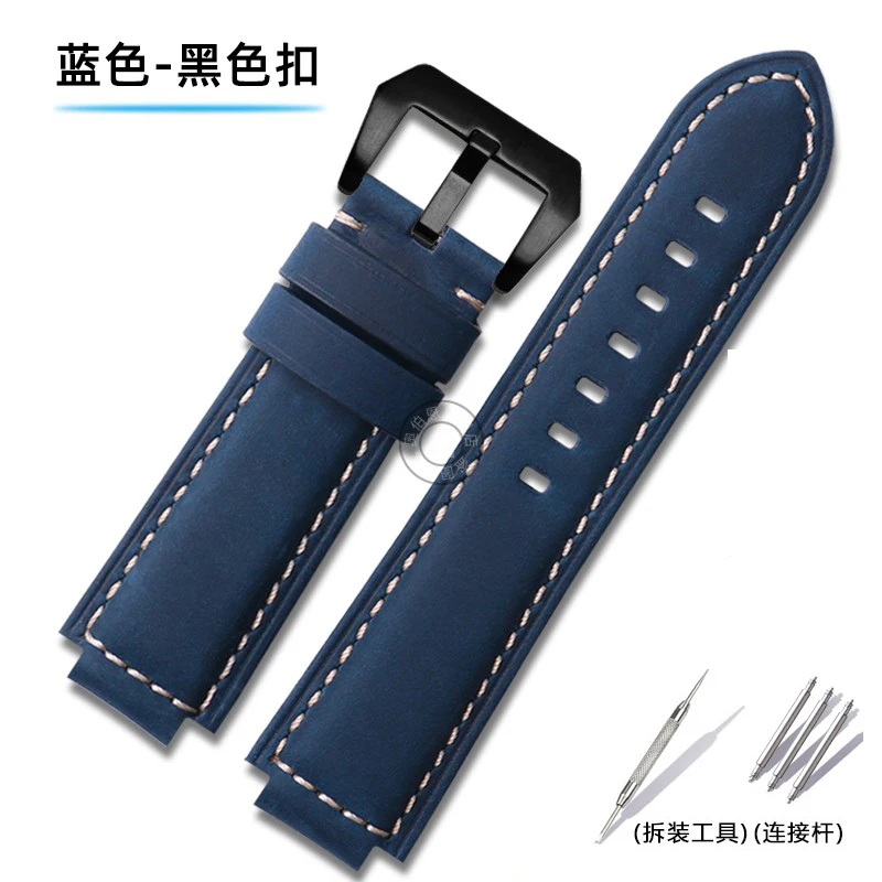 Retro leather watch strap for Casio ECB 10 Hexagon oak 5618 ECB-10YDC ECB-10Y modified band men's wristband 24x14mm brown blue