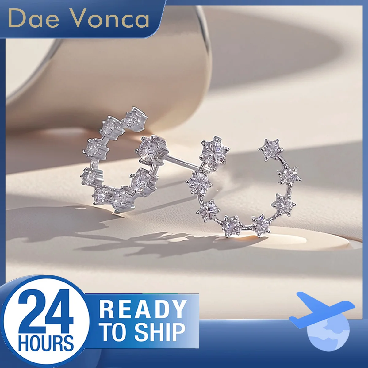 Star Shaped Lab Earrings 18K White Gold Total 1.16ct Lab Grown Round Diamond Earrings Fine Jewelry for Women
