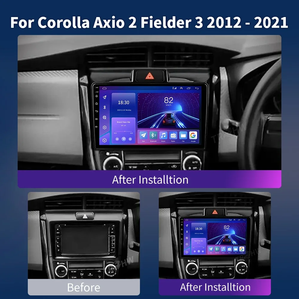 For Toyota Corolla Axio 2 Fielder 3 E160 2012 - 2021 Car Radio Multimedia Video Player Navigation stereo GPS Android 13