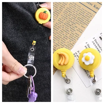 1 PC Kawaii การ์ตูนผลไม้หมี Retractable Pull Badge Reel Key CHAIN คลิปผู้ถือป้ายบัตร Reels พยาบาลสาวการตั้งค่า