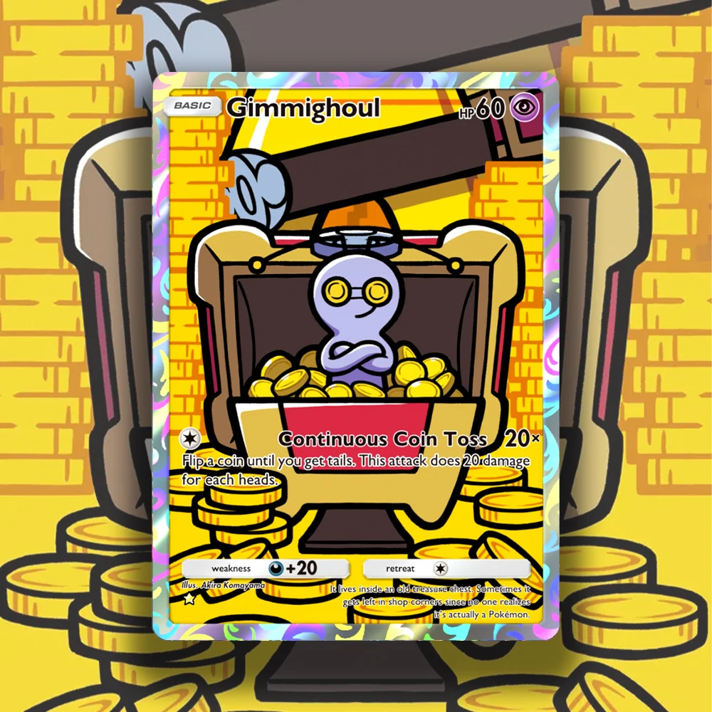

Pocket PKM PTCG Card Gimmighoul Paldean Wooper Paldean Wonders Card Hobby Collection Foil Cards with HoloFoil Texture