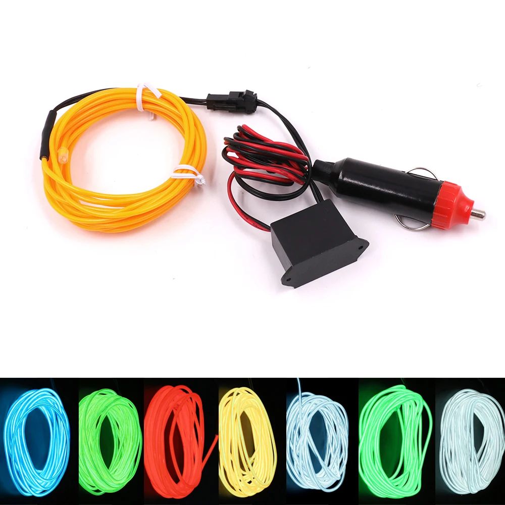 5V USB EL wire flexible Glow EL Wire tape tube Strip LED Neon Lights Shoes Clothing Car waterproof led strip 1m/3m/5M 1PC/lot