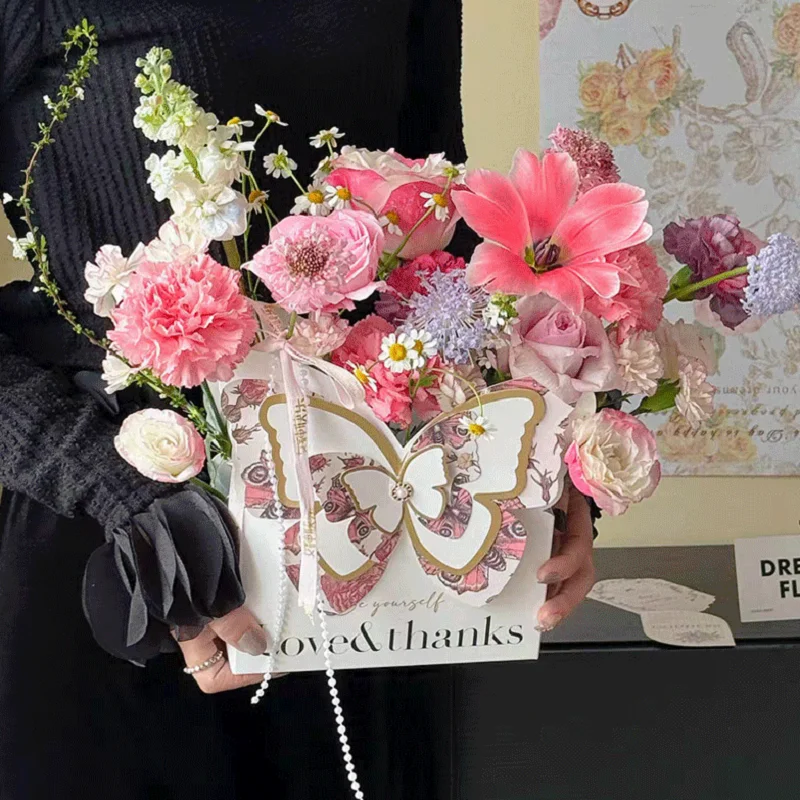 Упаковочная-коробка-для-рукоделия-из-бумаги-хорошее-качество-коробка-для-цветов-коробка-для-цветов-ведро-для-объятий-цветов