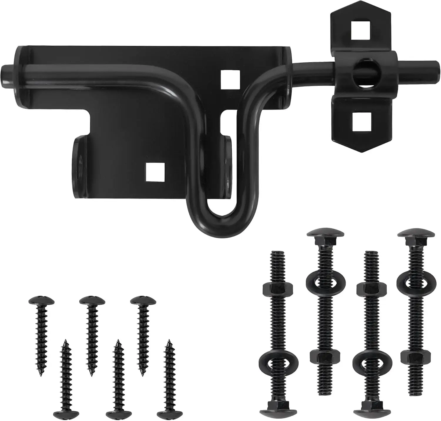

Slide Bolt Gate Latch with Padlock Hole for Wooden Fence and Vinyl Gates, for Shed, Yard, Barn Door, Outdoor and Indoor Use