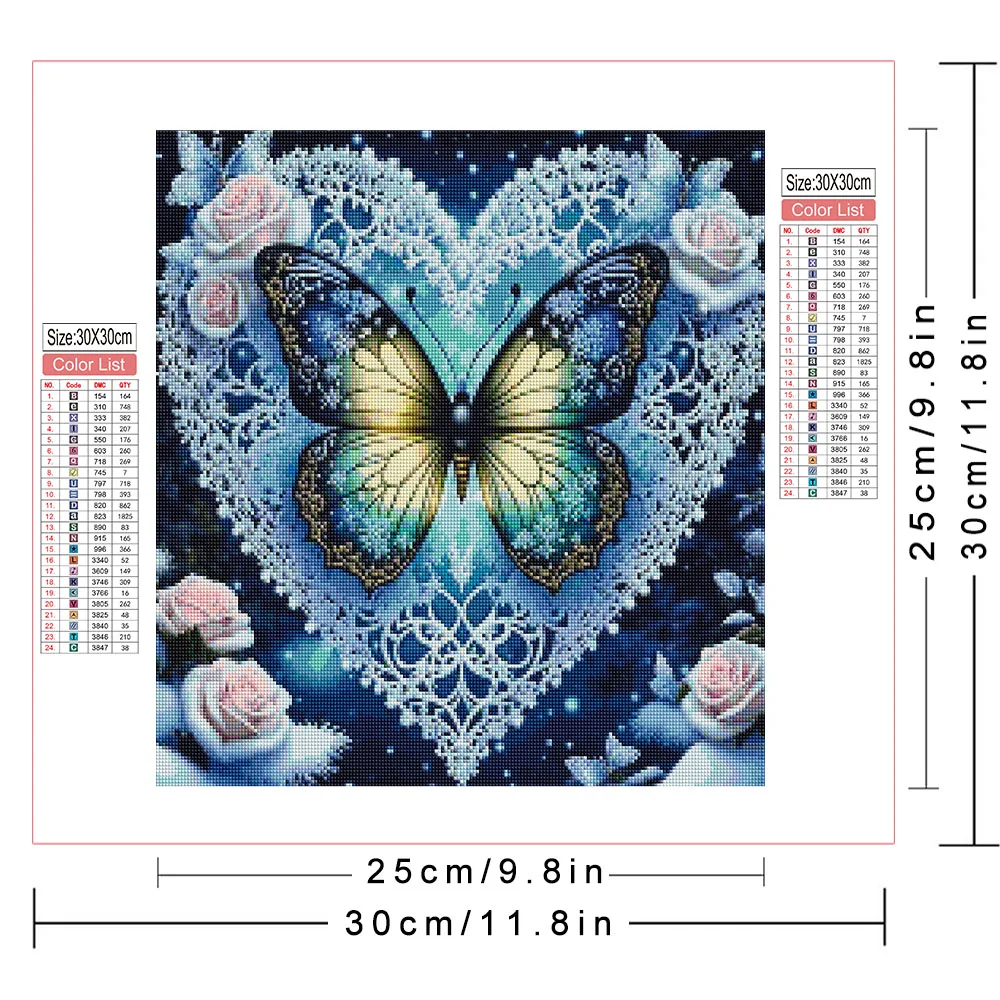 AZQSD Diamond Mosaic Butterfly Animal Full Drill Room Home Wall Art Decoration Winter Diamond Painting Heart Love Rose Flower