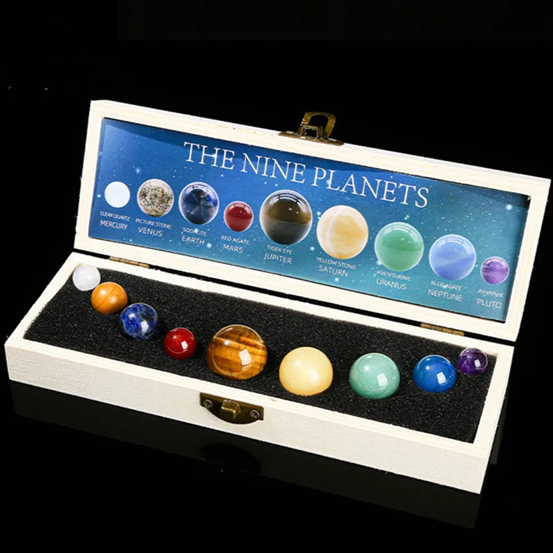 

9pcs/set Nine Planet Crystal Set, Healing Crystals for Meditation, Astronomy Enthusiasts Gift, Spiritual Energy Balance