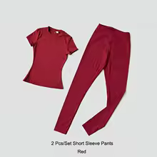 Workout Leggings Breathable Quick Dry Fitness Set for Women - SP Red