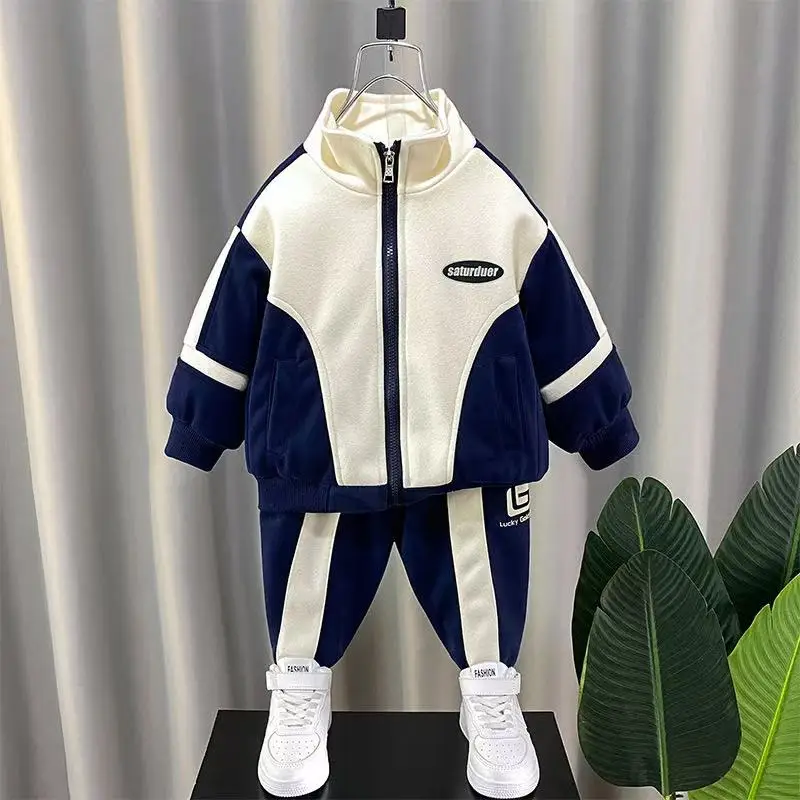 Setelan pakaian anak-anak, setelan pakaian anak-anak Musim Semi dan Musim Gugur, jaket dan celana kasual bayi dan anak laki-laki, 2 potong versi Korea Sportswear2-7