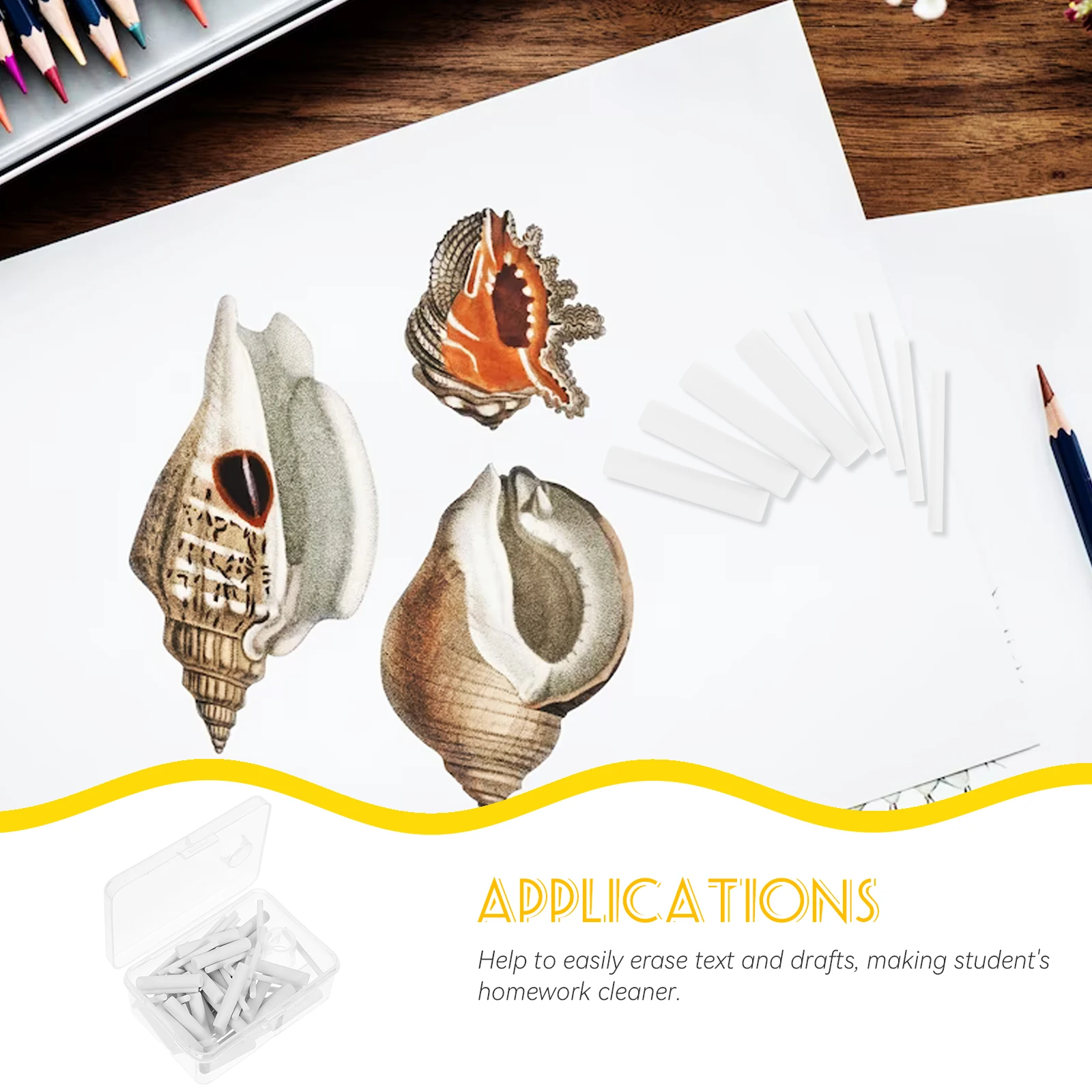 

70Pcs Electric Eraser Refill Cores Flexible Rubber Replacement for Pencil Erasing Compact Portable Art Drawing Aid