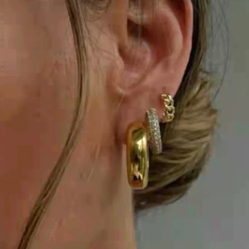 Thick huggie hoop earrings for women stainless steel hoop earrings minimalist jewelry waterproof jewelry new