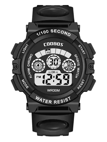 COOBOS Brand Children Watch Sports Digital Watch for Kids Boys Girls Student 30M Waterproof Multifunctional LED Wristwatch