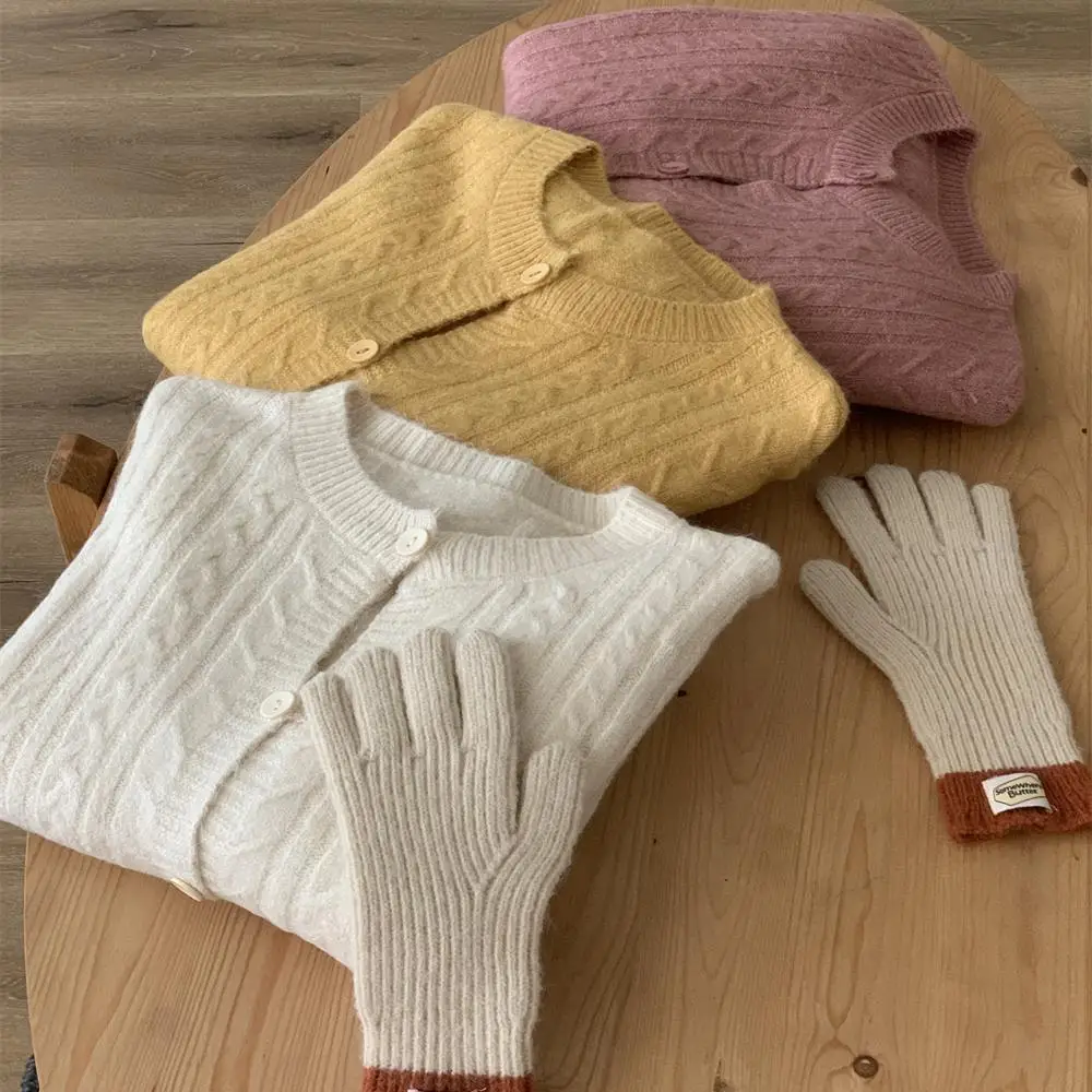 부드럽고 아늑한 기본 단색 니트 스웨터 꼬임 꽃무늬 디자인 오픈 가디건 여성용 가을 시즌 아우터웨어