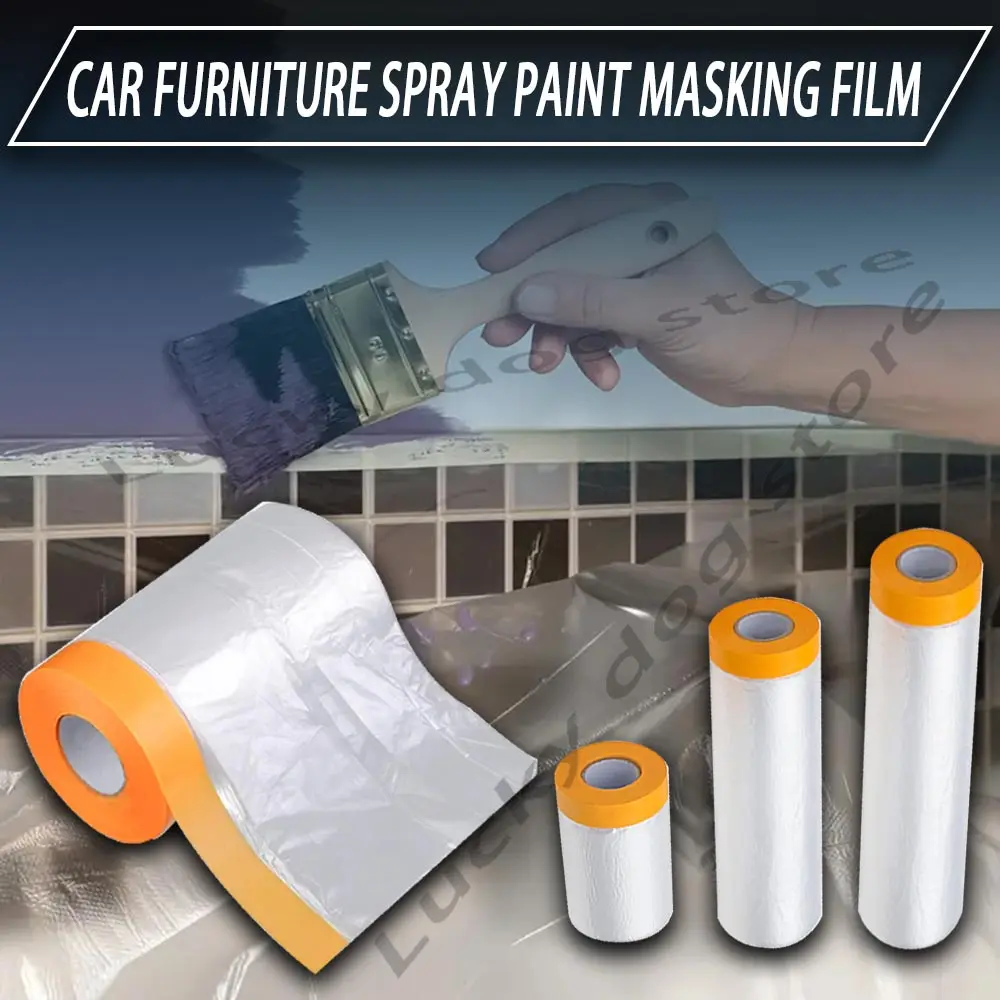 Car Masking Film For Painting Masking Film Plastic Waterproof Anti-Dust Cover Livingroom Kitchen Furniture Decor Protective Film