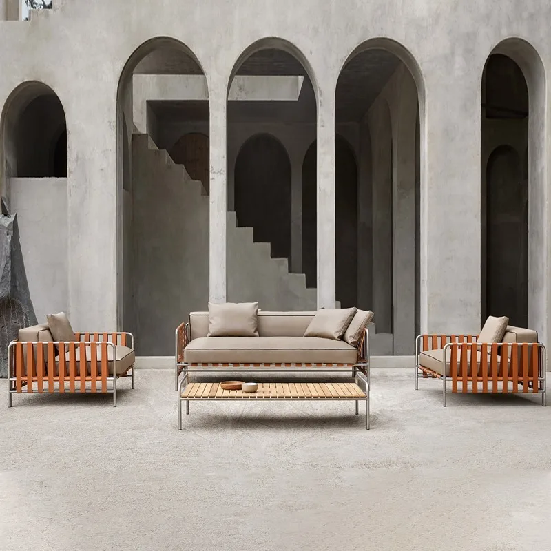 

Outdoor sofa combination outdoor waterproof and sunscreen courtyard hotel model room villa garden leisure sofa furniture