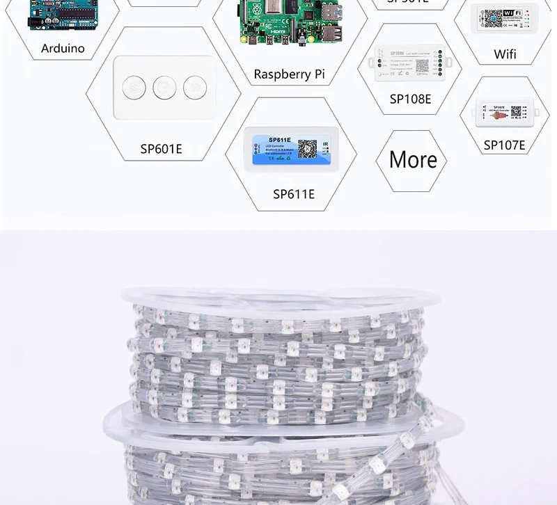 5V 12V WS2811 WS2812 3PIN Clear Lense LED String Lights Dream Color RGBIC Addressable Individually Fairy Seed Pixels Light