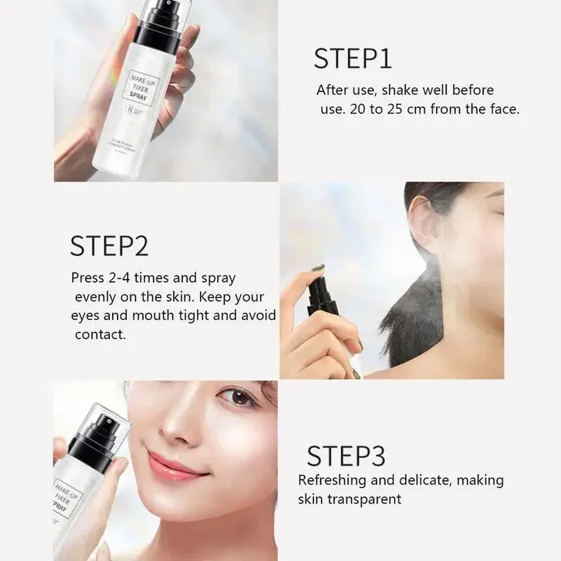 100Ml Make-Up Spray Olie Controle Instelling Spray Hydraterende Afwerking Spray Make-Up Mist Matte Basis Langdurige Gezicht Foundation