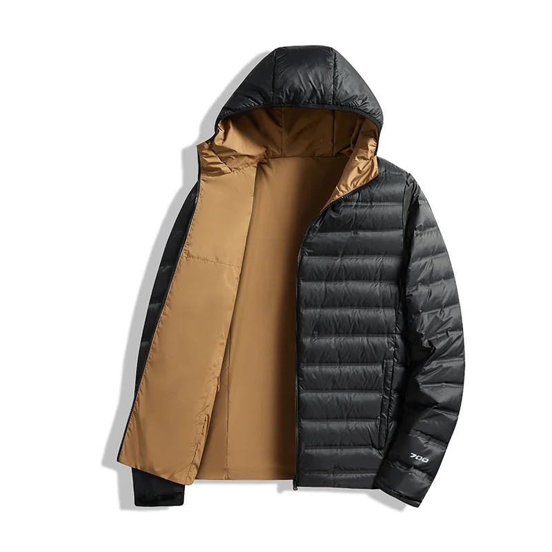 Doudoune à capuche double face pour homme, manteau de sport de ski en plein air, veste chaude, design portable, document solide, à la mode, hiver, nouveau