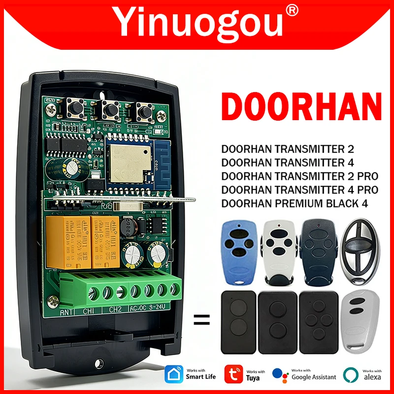 For DOORHAN TRANSMITTER - 2 4 PRO Tuya Wifi Garage Door Remote Control Receiver 433MHz Barrier Smart Switch Module Controller