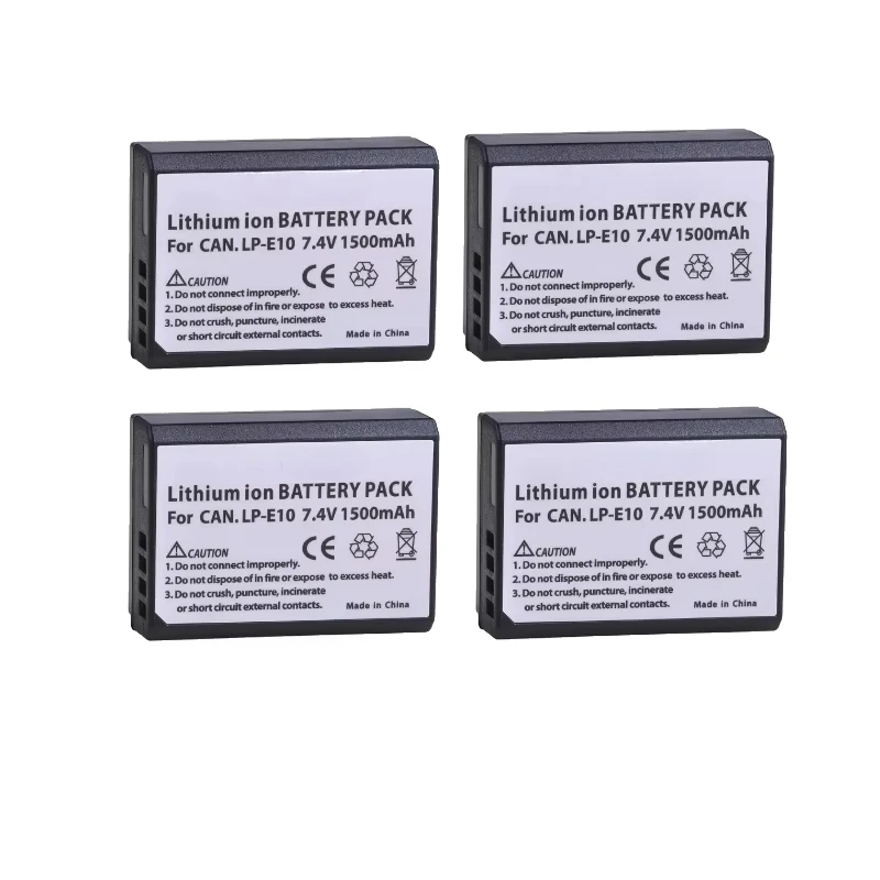 LP-E10 LP E10 Rechargeable Camera Batteries (1500mAh) for Canon Camera 1100D Rebel T3 Kiss X50 LPE10 1100 Battery Wholesale