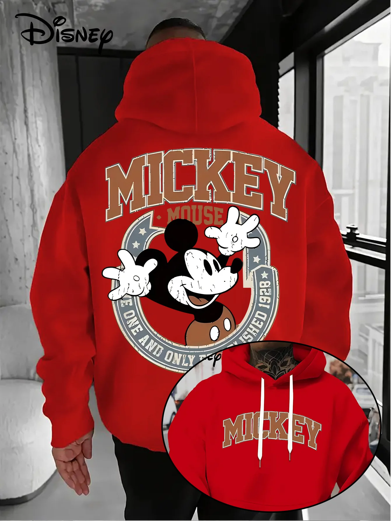 

Мужские классические толстовки с Микки Маусом Disney, женский свитшот, пуловер унисекс, осенне-зимняя флисовая куртка с капюшоном, топ большого размера