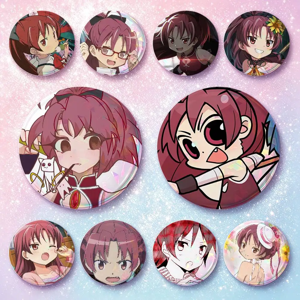 K-Kyoko Sakura Badges 25 32 44 58 75 Mm Round Cosplay Pin Bag Decor Fans Collect Friends Gifts Brooch Souvenir