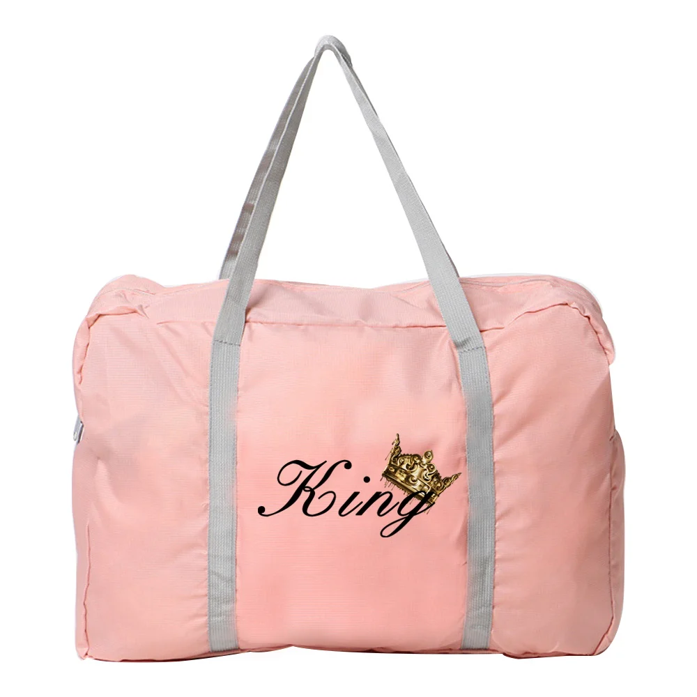 New Water Proof Luggage Travel Bag Large Capacity King Series Print Shoulder Pack Nylon Trend Handbags Casual Foldable Tote Bags