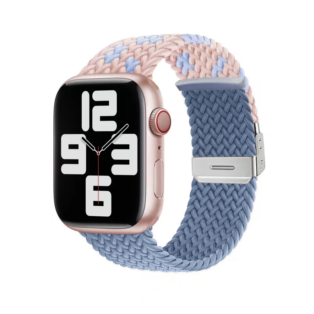 Bracelete de laço trançado para Apple Watch, Pulseira elástica, iWatch Series 9, Se, 7, 6, Ultra 8, HK9, HK8 Band, 44mm, 40mm, 45mm, 42mm, 38 milímetros, 49 milímetros