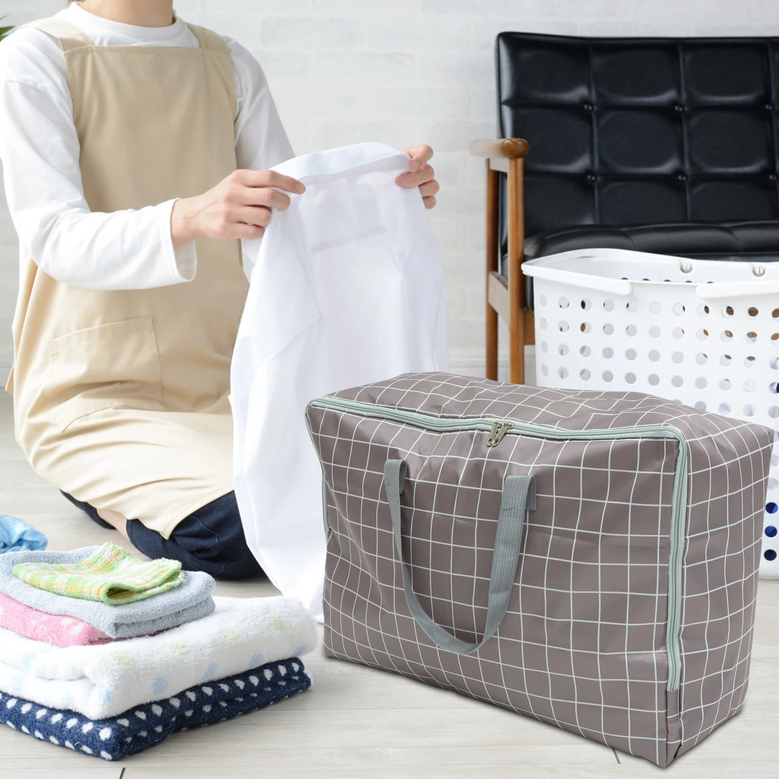 

Quilt Storage Bag Oxford Cloth Moistureproof Foldable Reusable ganizer Large Capacity Storage Solution For Moving