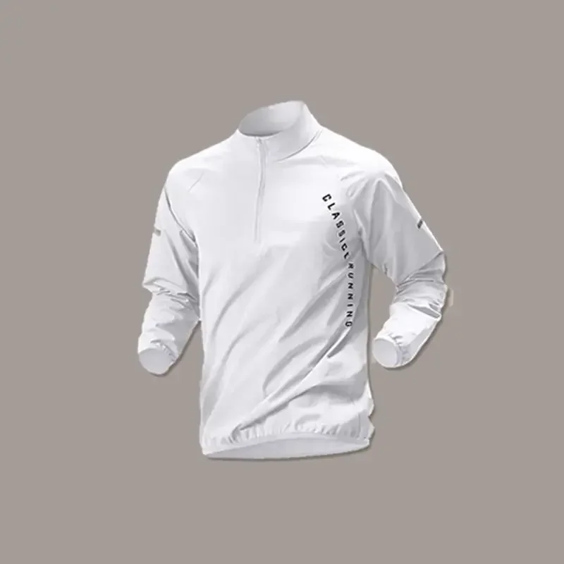 Men's Zipper Long Sleeve Athletic Training Top, Autumn Running Cycling Gym Workout Sportswear