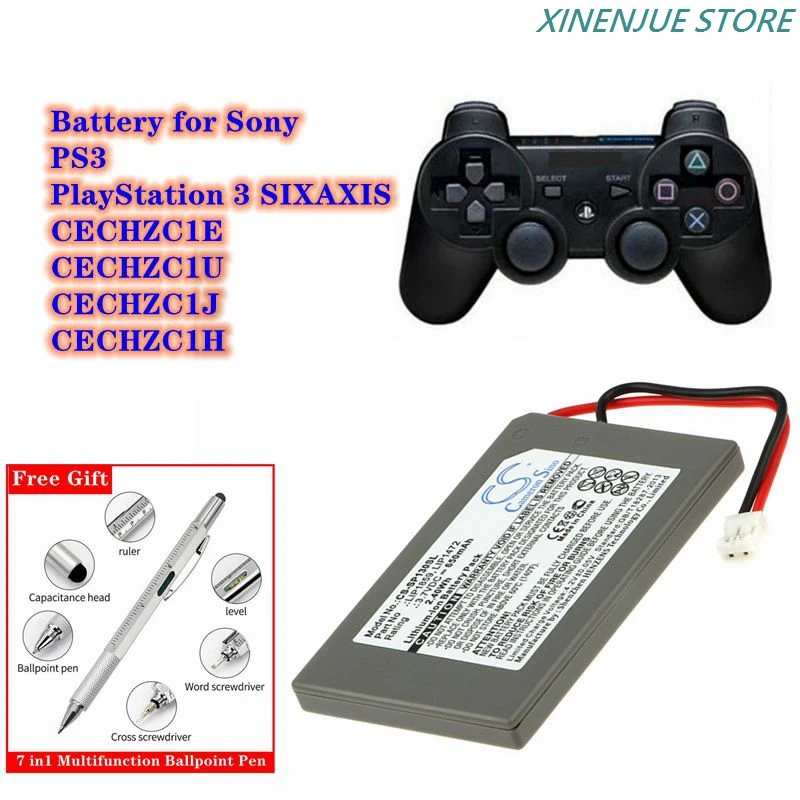 Game Console Battery 3.7V/650mAh  LIP1472, LIP1859 for Sony PlayStation 3 SIXAXIS, PS3, CECHZC1E, CECHZC1U, CECHZC1J, CECHZC1H