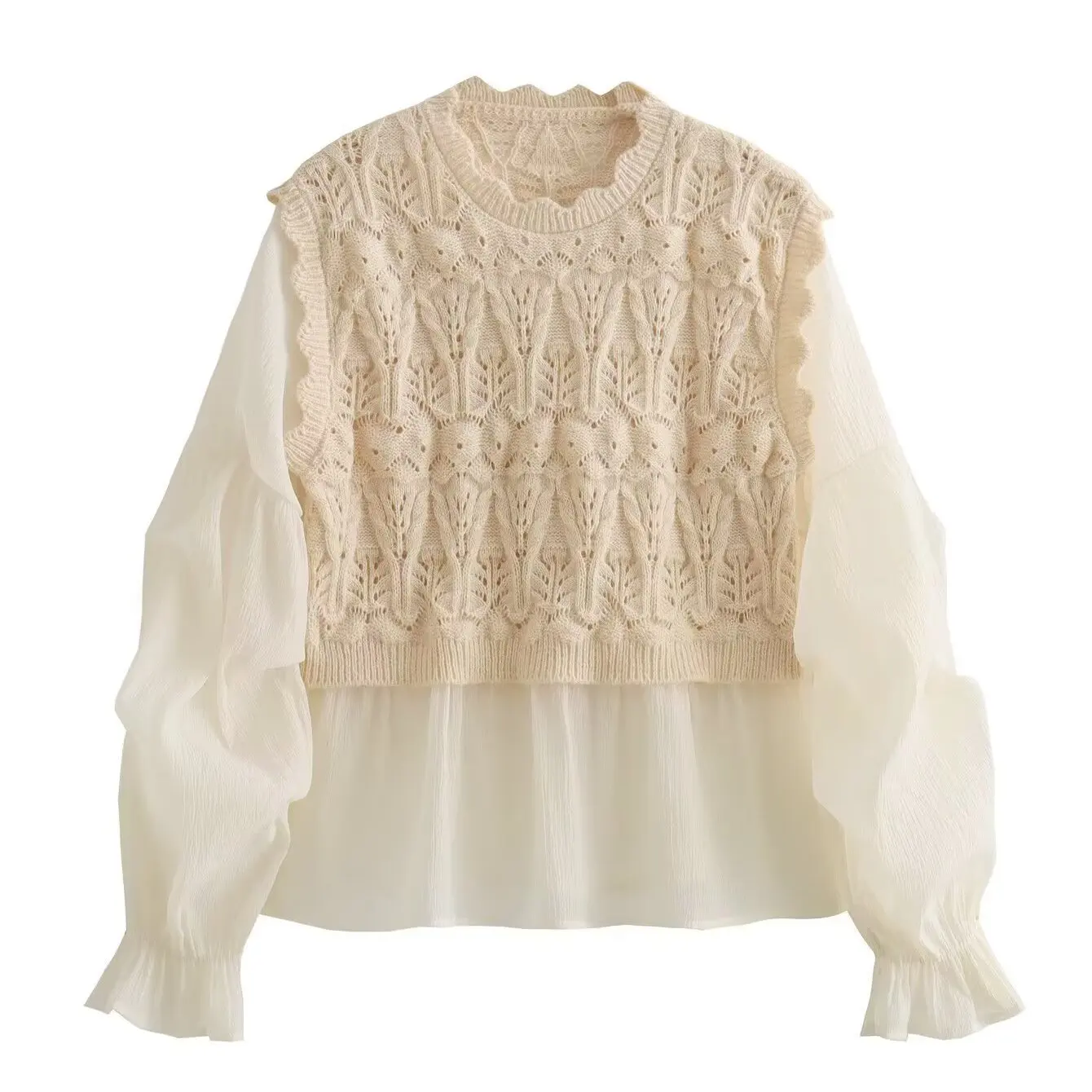 سترة نسائية جديدة من JNLEAOG لموسم الربيع بتصميم عصري وأنيق، فضفاضة ومصنوعة من ألياف البوليستر بأكمام طويلة وياقة مستديرة