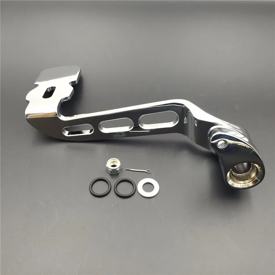 Aftermarket Motorcycle Parts CHROMED Billet Rear Brake Pedal Foot Lever Three-Hollow-Out for Harley Davidson Road King FLHR