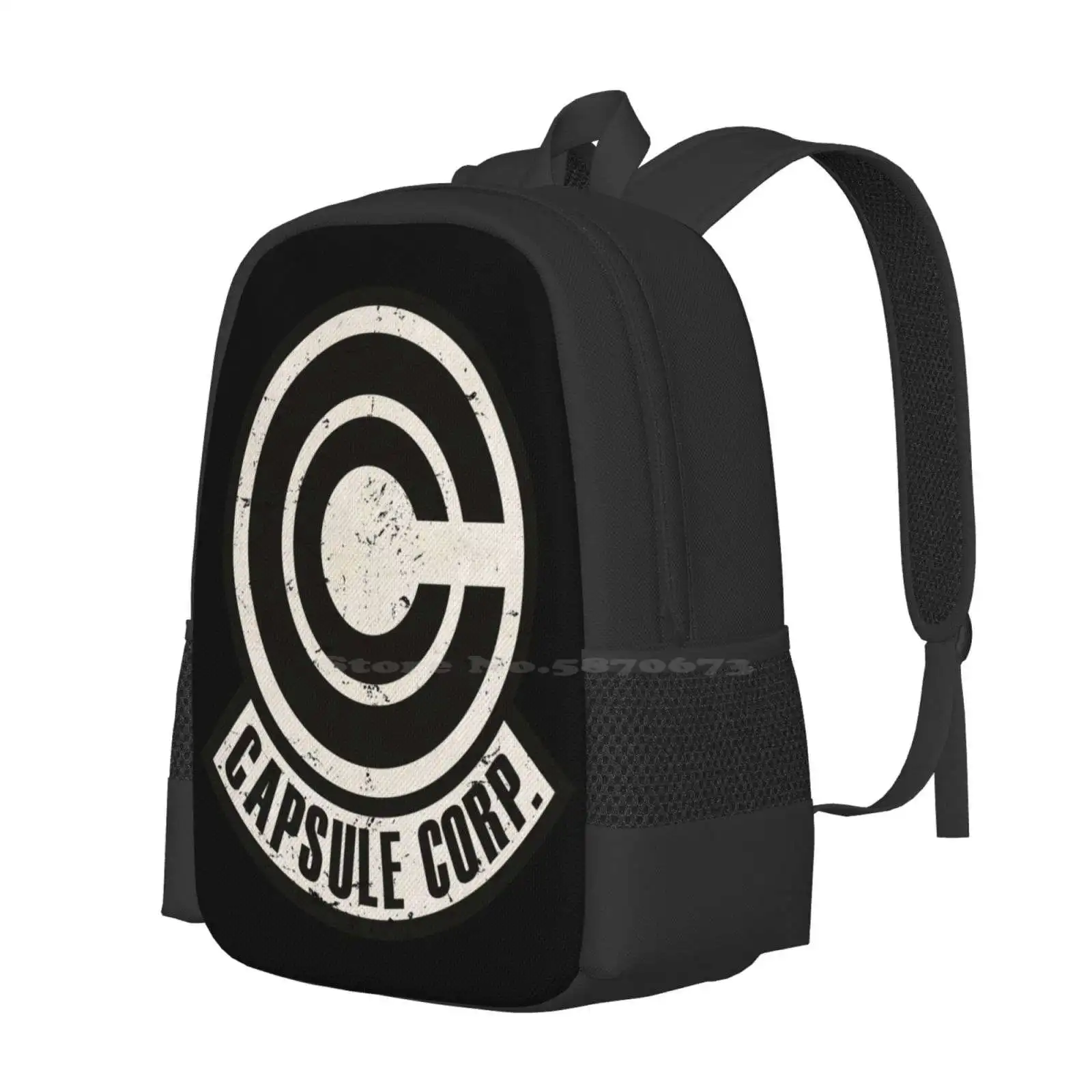 Vintage Capsule Corp Original Logo Teen College Student Backpack Pattern Design Bags Dbz Capsule Corp Anime Manga Bulma Trunks