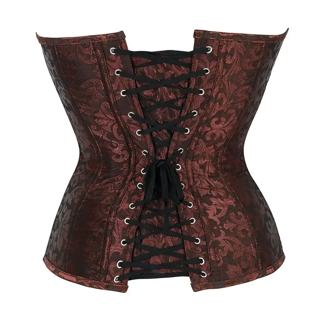Gothic Corset for Women Lace Up Boned Bustier Floral Pirate Corsets Zip Up Basque Korsett Burlesque Clubwear Carnival Costumes