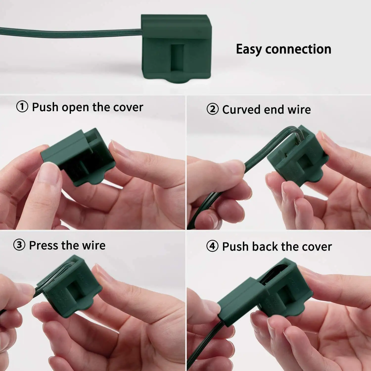 Christmas Light Connection American Standard Two Pin Lighting Lamp Plug Socket Set With Connector USA Type Busbar